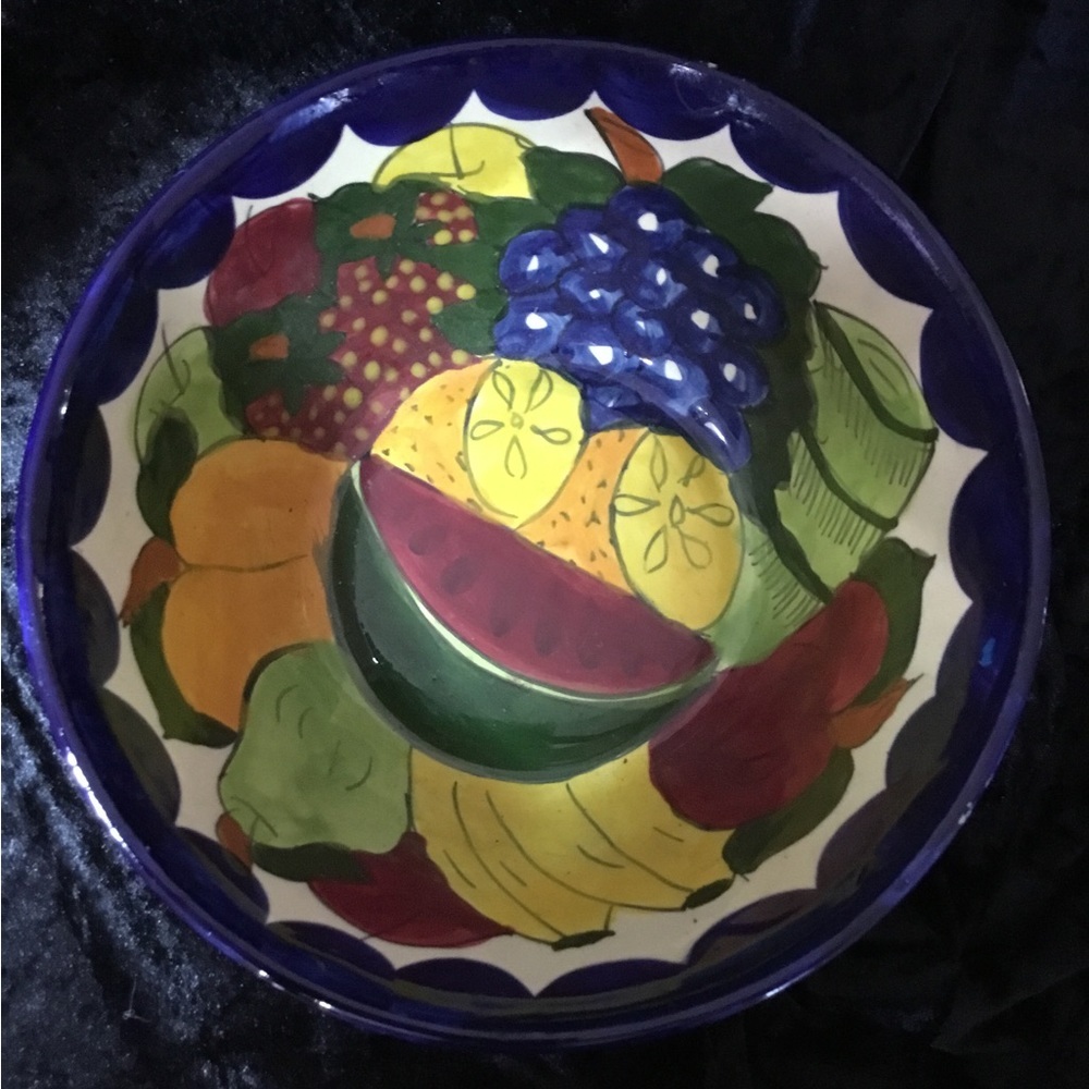Talavera Ceramic Bowl And Pitcher Hand Painted Signed Mexico Q - Picture 3 of 7